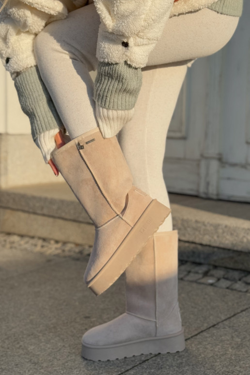 Augsts sniega apavi ar platformu Big Star OO274894 Ziloņkaula krāsas