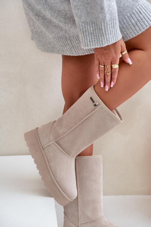 Augsts sniega apavi ar platformu Big Star OO274894 Ziloņkaula krāsas