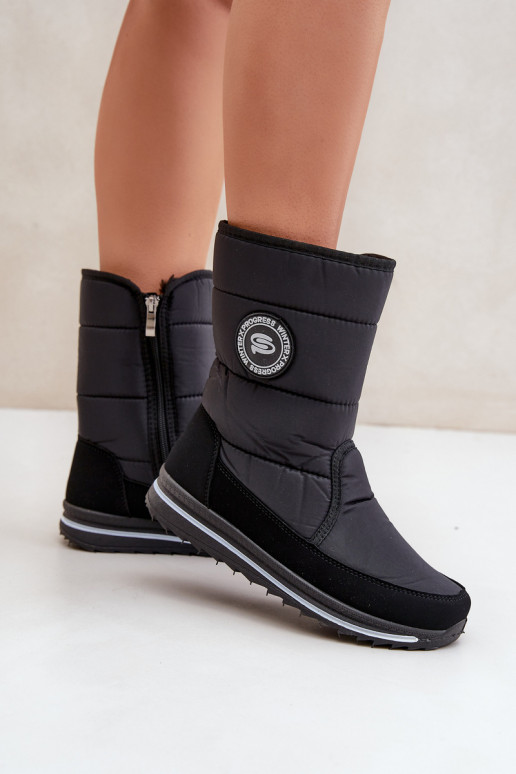 Sieviešu sniega zābaki Progress PROGJ-21-09 melnā krāsā Sieviešu sniega zābaki Progress PROGJ-21-09 melnā krāsā
