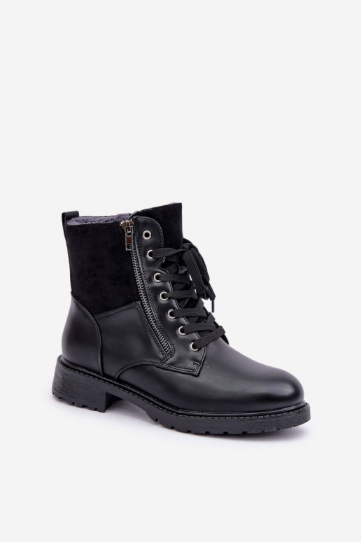 siltināti Sieviešu puszābaki ar platiem papēžiem Eko Āda melnas krāsas Ieslēgtsoise