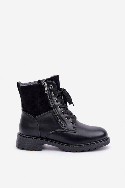 siltināti Sieviešu puszābaki ar platiem papēžiem Eko Āda melnas krāsas Ieslēgtsoise