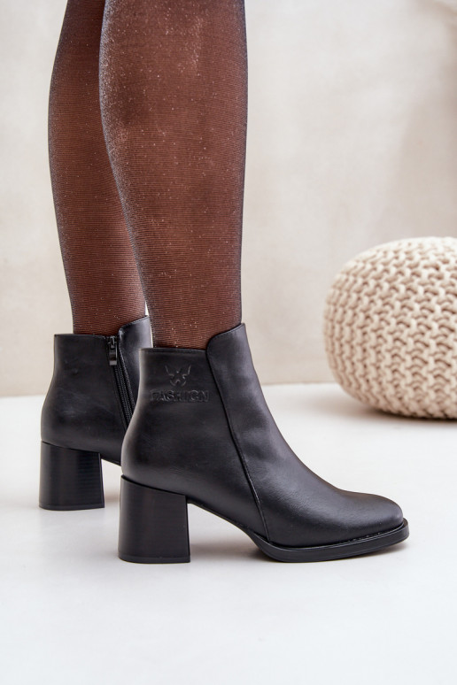 siltināti Sieviešu puszābaki ar papēdi melnas krāsas Feliveth siltināti Sieviešu puszābaki ar papēdi melnas krāsas Feliveth