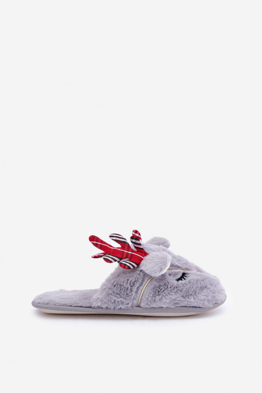 Christmas Čības Ar tēmu Ziemeļbrieži Pelēkas krāsas Sylaia