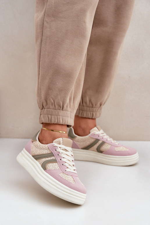 Sneaker stila apavi sieviešu ar platformu dažādās krāsās Lesida