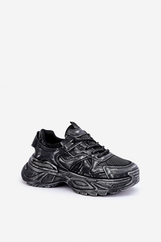Sneaker stila apavi sieviešu Z Ar nodilumu ar platformu melnā krāsā SeladĮen