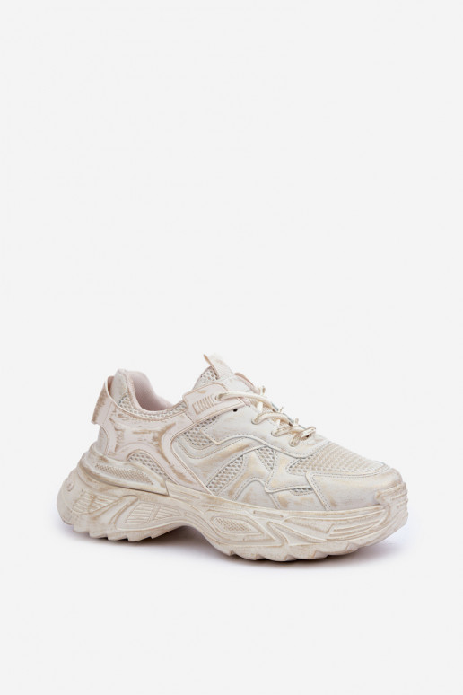 Sneaker stila apavi sieviešu Z Ar nodilumu ar platformu smilšu krāsā SeladĮen