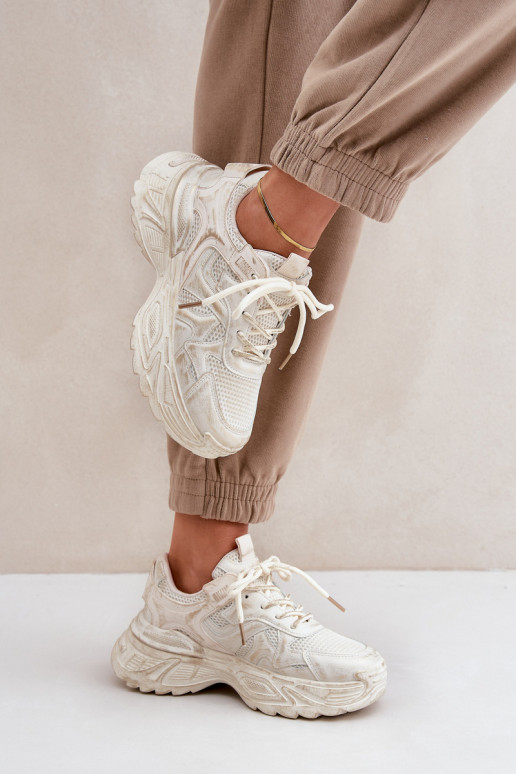Sneaker stila apavi sieviešu Z Ar nodilumu ar platformu smilšu krāsā SeladĮen