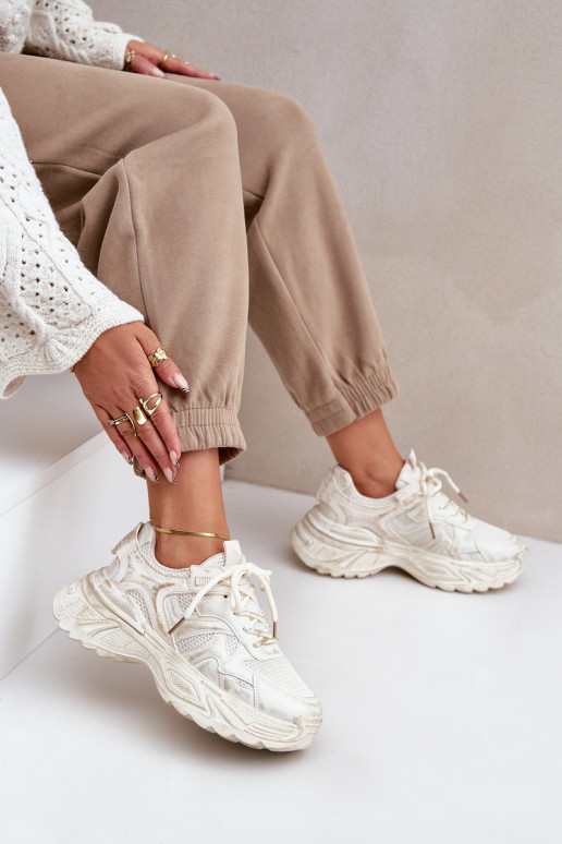 Sneaker stila apavi sieviešu Z Ar nodilumu ar platformu smilšu krāsā SeladĮen