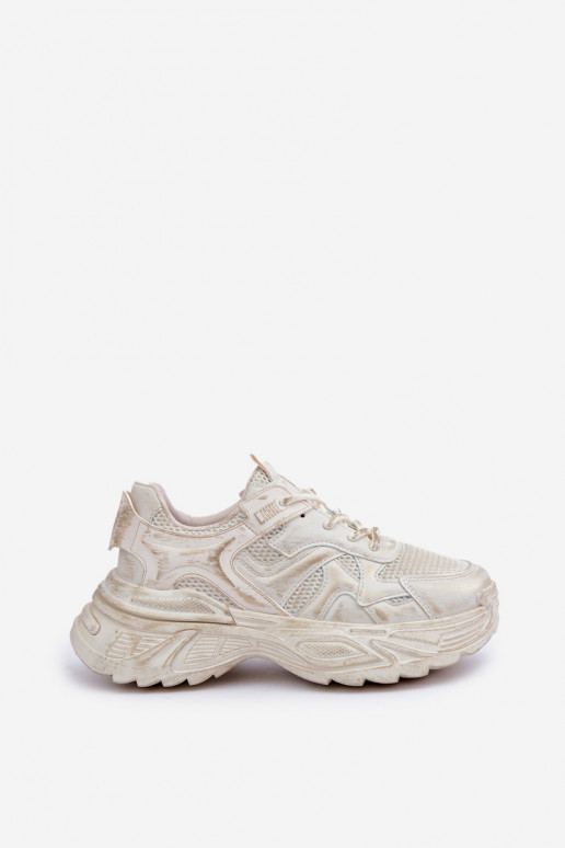 Sneakers modeļa apavi Sieviešu Z Przetarciami ar platformu smilšu krāsas SeladInen Sneakers modeļa apavi Sieviešu Z Przetarciami ar platformu smilšu krāsas SeladInen