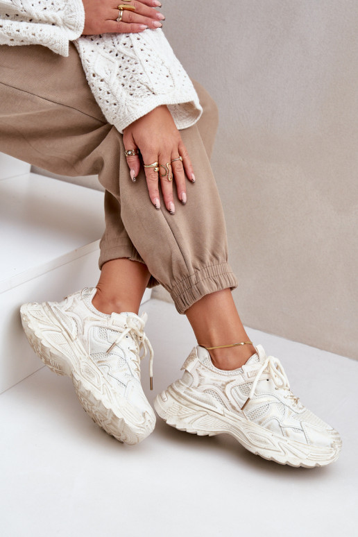 Sneaker stila apavi sieviešu Z Ar nodilumu ar platformu smilšu krāsā SeladĮen