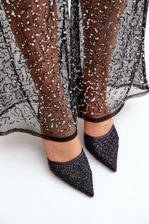 augstpapēžu kurpes Apavi ar spicu purngalu Ozdobione Spīdīgiem melnas krāsas Berilae augstpapēžu kurpes Apavi ar spicu purngalu Ozdobione Spīdīgiem melnas krāsas Berilae