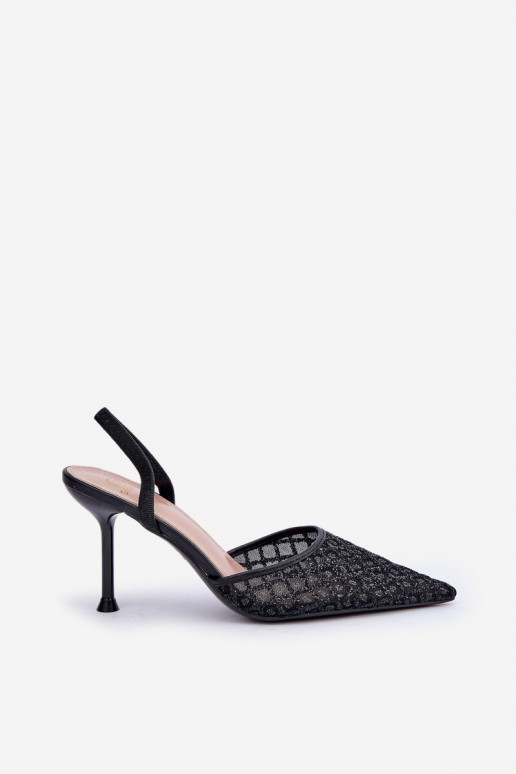 augstpapēžu kurpes Apavi ar spicu purngalu Ozdobione Spīdīgiem melnas krāsas Berilae augstpapēžu kurpes Apavi ar spicu purngalu Ozdobione Spīdīgiem melnas krāsas Berilae