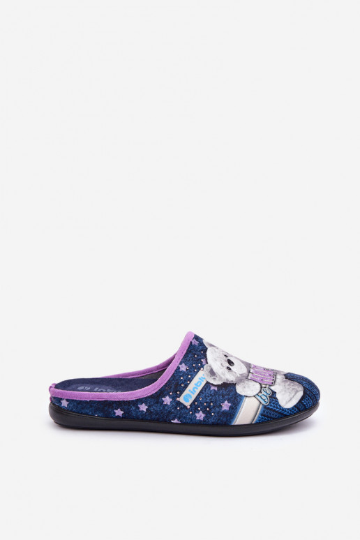 apavi mājas Sieviešu Čības Ar Lāci Inblu GF000025 tumši zilas krāsas