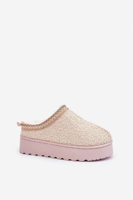 sniega apavi Sieviešu ar platformu Z Haftem Ziloņkaula krāsas Tirissa