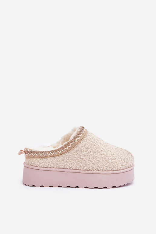 sniega apavi Sieviešu ar platformu Z Haftem Ziloņkaula krāsas Tirissa