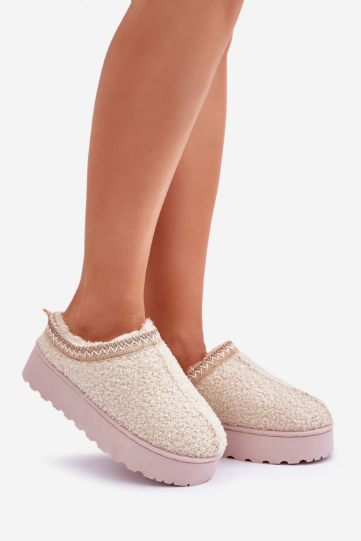 sniega apavi Sieviešu ar platformu Z Haftem Ziloņkaula krāsas Tirissa