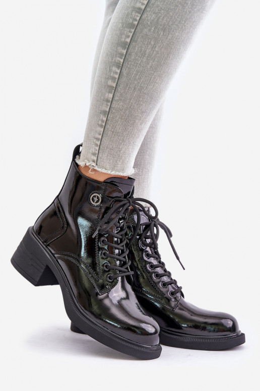 Ādas lakoti zābaki siltināti D&A... Ādas lakoti zābaki siltināti D&A...