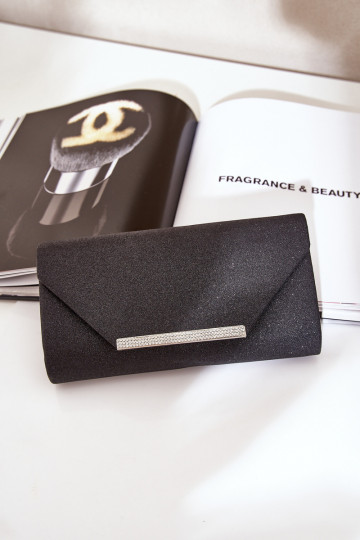 Eleganti Soma Tā irza rokassomiņa ar mirdzumu Melnas krāsas Remiala