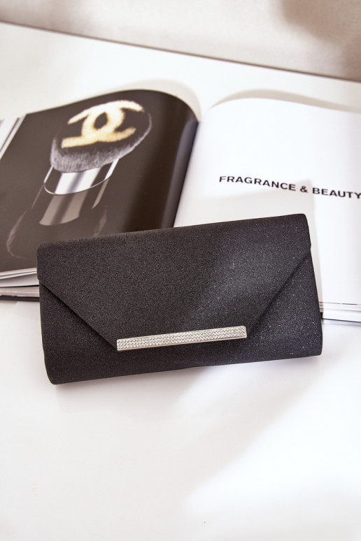 Eleganti Soma Tā irza rokassomiņa ar mirdzumu Melnas krāsas Remiala