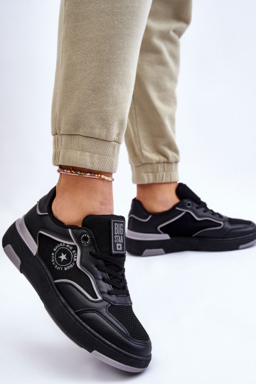 Sieviešu Sportiska stila apavi Big Star LL274443 Melns-Pelēkas krāsas