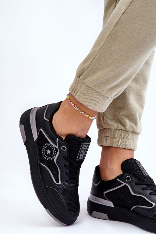 Sieviešu Sportiska stila apavi Big Star LL274443 Melns-Pelēkas krāsas Sieviešu Sportiska stila apavi Big Star LL274443 Melns-Pelēkas krāsas