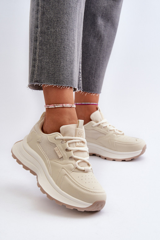 Sneakers modeļa apavi Sieviešu HI-POLY SYSTEM Big Star NN274A105 smilšu krāsas Sneakers modeļa apavi Sieviešu HI-POLY SYSTEM Big Star NN274A105 smilšu krāsas