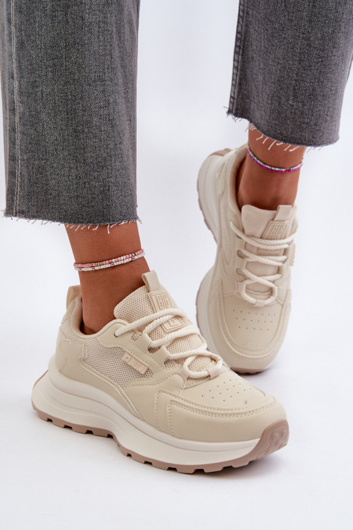 Sneakers modeļa apavi Sieviešu HI-POLY SYSTEM Big Star NN274A105 smilšu krāsas Sneakers modeļa apavi Sieviešu HI-POLY SYSTEM Big Star NN274A105 smilšu krāsas