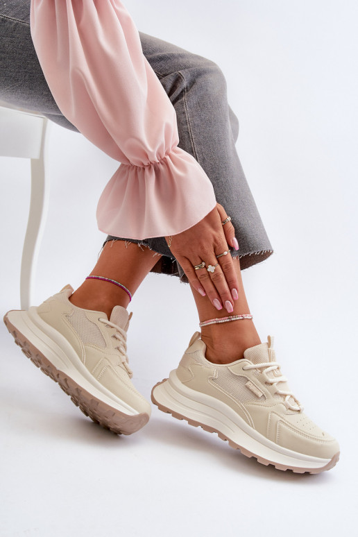 Sneaker stila apavi sievietēm HI-POLY SYSTEM Big Star NN274A105 smilšu krāsā