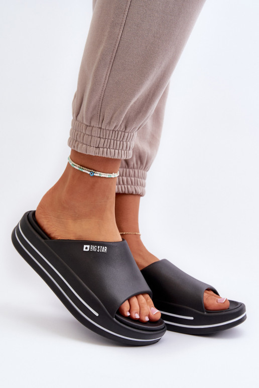 sieviešu čības ar platformu Big Star NN274A037 melnas krāsas sieviešu čības ar platformu Big Star NN274A037 melnas krāsas