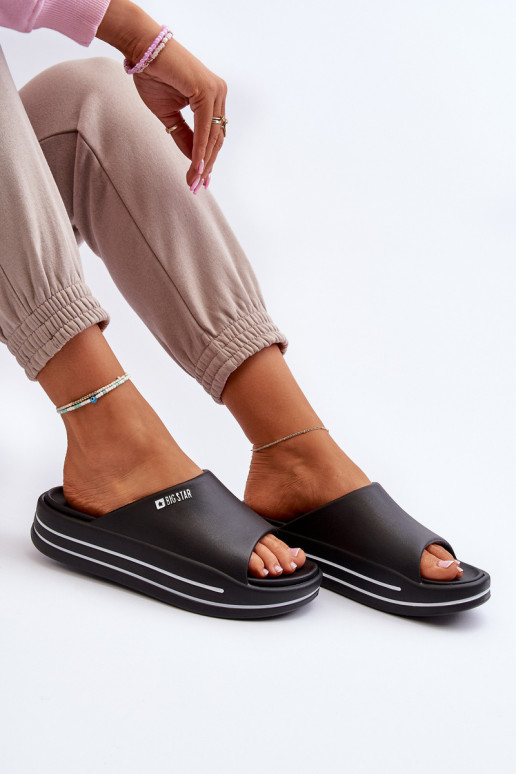 sieviešu čības ar platformu Big Star NN274A037 melnas krāsas sieviešu čības ar platformu Big Star NN274A037 melnas krāsas