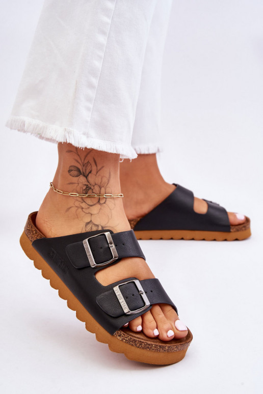 Klasiska modeļa Sieviešu Čības Big Star LL274477 melnas krāsas Klasiska modeļa Sieviešu Čības Big Star LL274477 melnas krāsas