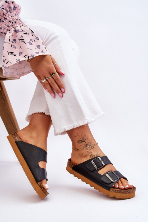 Klasiska modeļa Sieviešu Čības Big Star LL274477 melnas krāsas Klasiska modeļa Sieviešu Čības Big Star LL274477 melnas krāsas