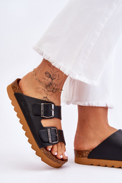 Klasiska modeļa Sieviešu Čības Big Star LL274477 melnas krāsas Klasiska modeļa Sieviešu Čības Big Star LL274477 melnas krāsas