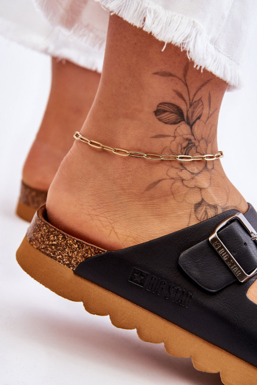 Klasiska modeļa Sieviešu Čības Big Star LL274477 melnas krāsas Klasiska modeļa Sieviešu Čības Big Star LL274477 melnas krāsas