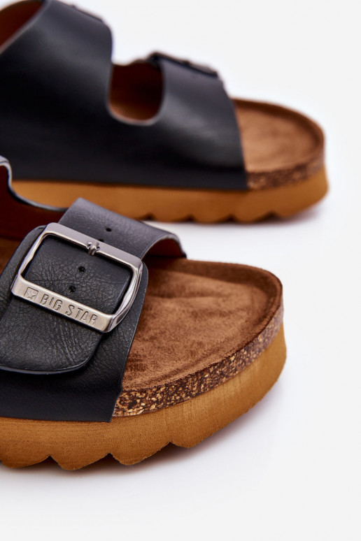 Klasiska modeļa Sieviešu Čības Big Star LL274477 melnas krāsas Klasiska modeļa Sieviešu Čības Big Star LL274477 melnas krāsas