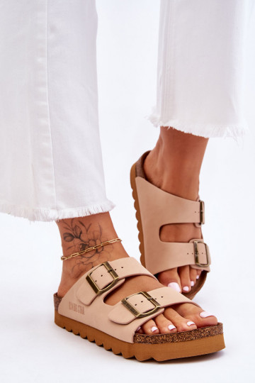 Klasiska modeļa Sieviešu Čības Big Star LL274478 smilšu krāsas 2