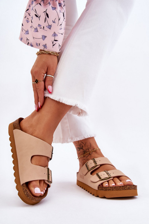 Klasiska modeļa Sieviešu Čības Big Star LL274478 smilšu krāsas Klasiska modeļa Sieviešu Čības Big Star LL274478 smilšu krāsas