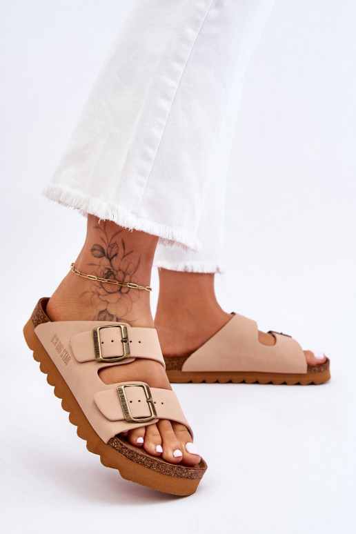 Klasiska modeļa Sieviešu Čības Big Star LL274478 smilšu krāsas Klasiska modeļa Sieviešu Čības Big Star LL274478 smilšu krāsas