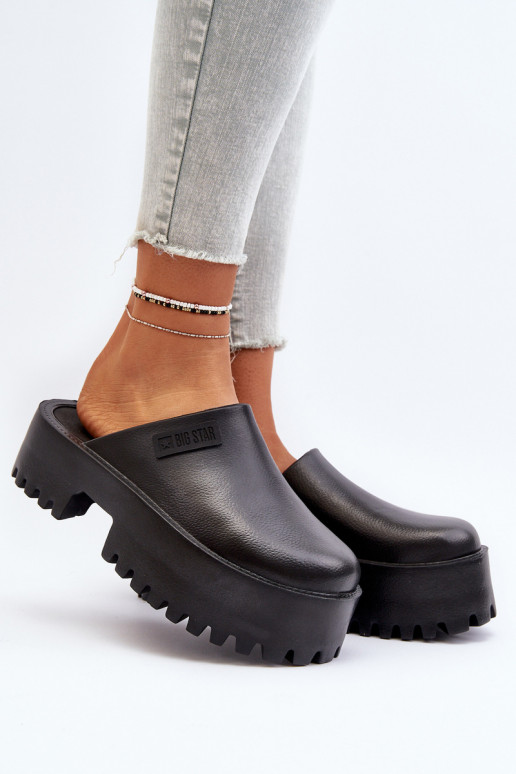 Sieviešu Čības Uz masīvas zoles Big Star NN274014 melnas krāsas