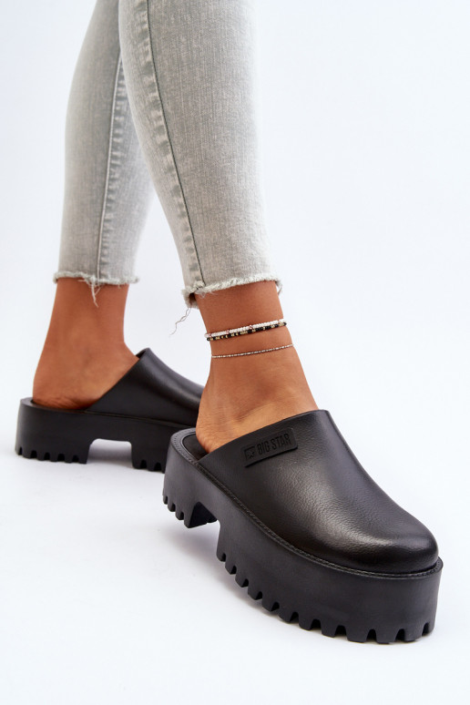 Sieviešu Čības Uz masīvas zoles Big Star NN274014 melnas krāsas