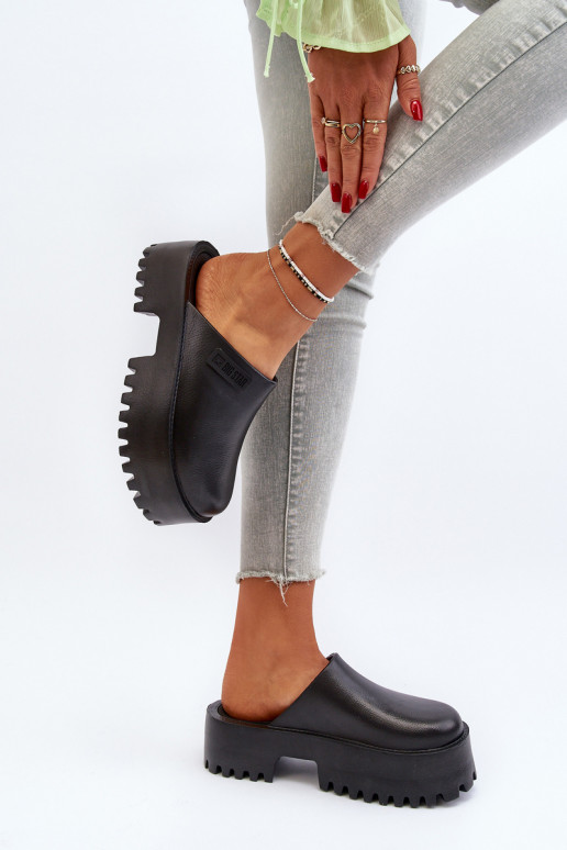 Sieviešu Čības Uz masīvas zoles Big Star NN274014 melnas krāsas