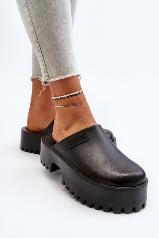 Sieviešu Čības Uz masīvas zoles Big Star NN274014 melnas krāsas