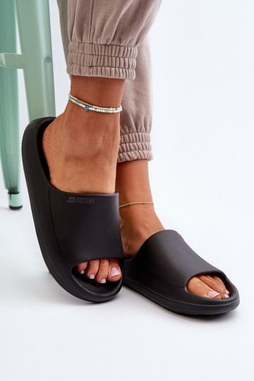 Gaisma sieviešu čības Big Star NN274A042 melnas krāsas 2