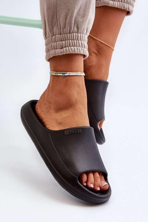 Gaisma sieviešu čības Big Star NN274A042 melnas krāsas