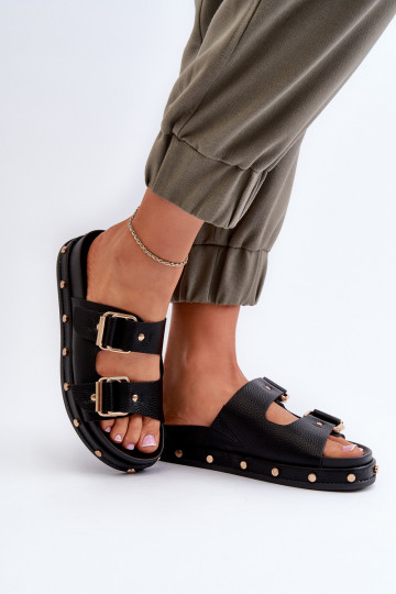 sieviešu čības ar platformu Big Star NN27402 melnas krāsas 2