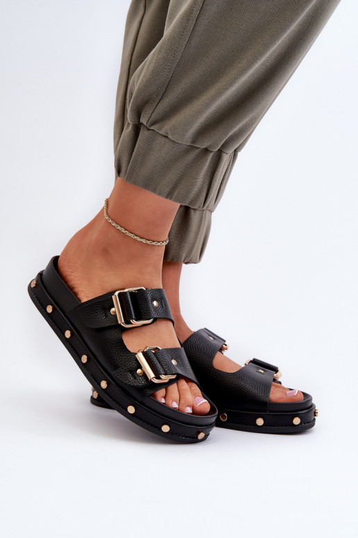 sieviešu čības ar platformu Big Star NN27402 melnas krāsas