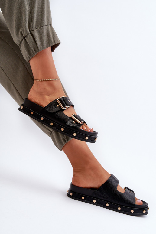 sieviešu čības ar platformu Big Star NN27402 melnas krāsas