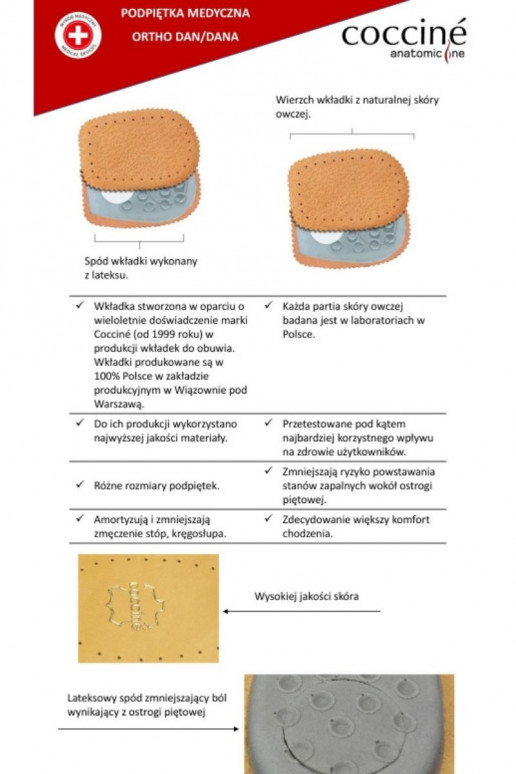 COCCINE ORTHO DAN zolītes Ieslēgts Ostrogi PiętoIne COCCINE ORTHO DAN zolītes Ieslēgts Ostrogi PiętoIne
