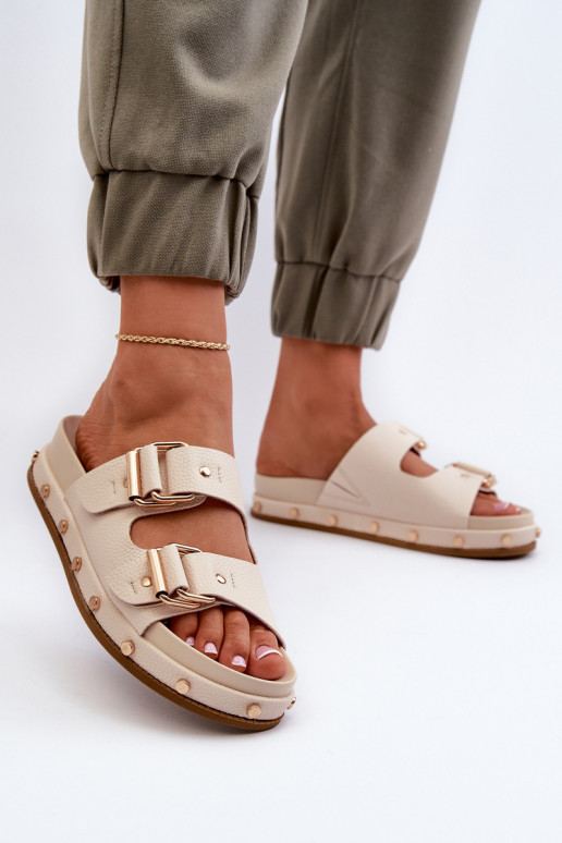 sieviešu čības ar platformu Big Star NN274083 smilšu krāsas