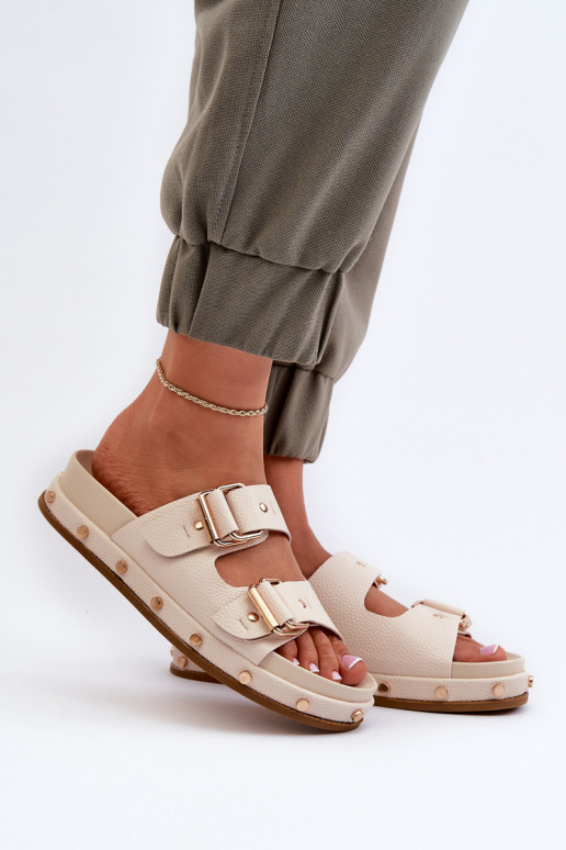 sieviešu čības ar platformu Big Star NN274083 smilšu krāsas